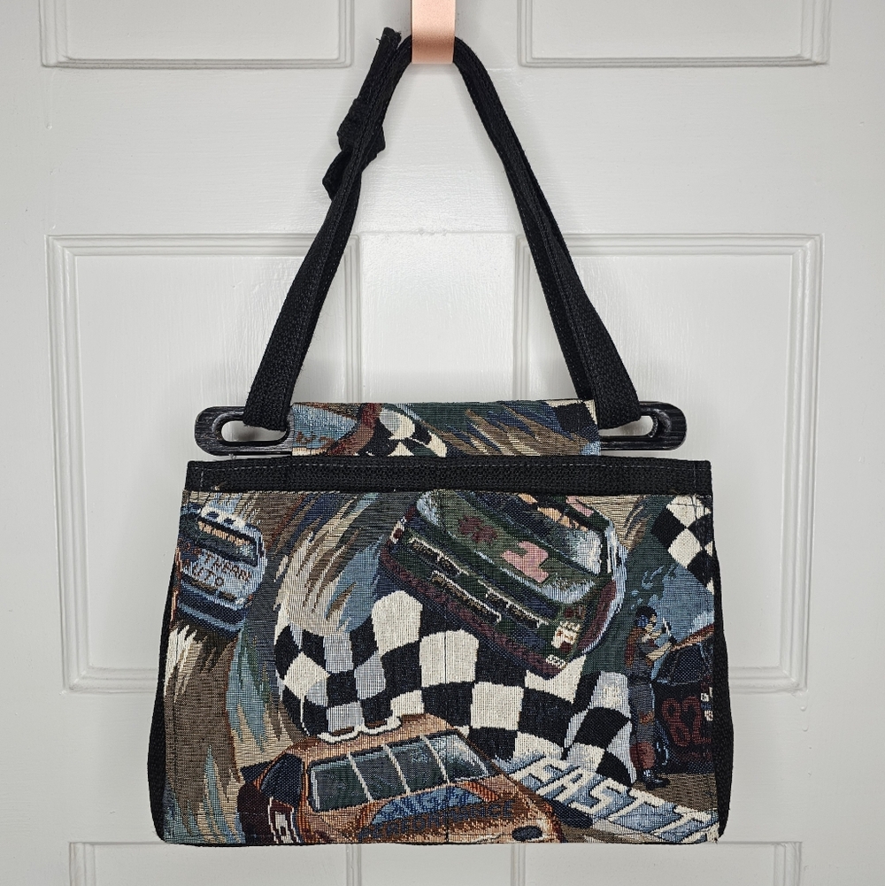 VTG Racing Car Tapestry Handbag - Picture 5 of 13